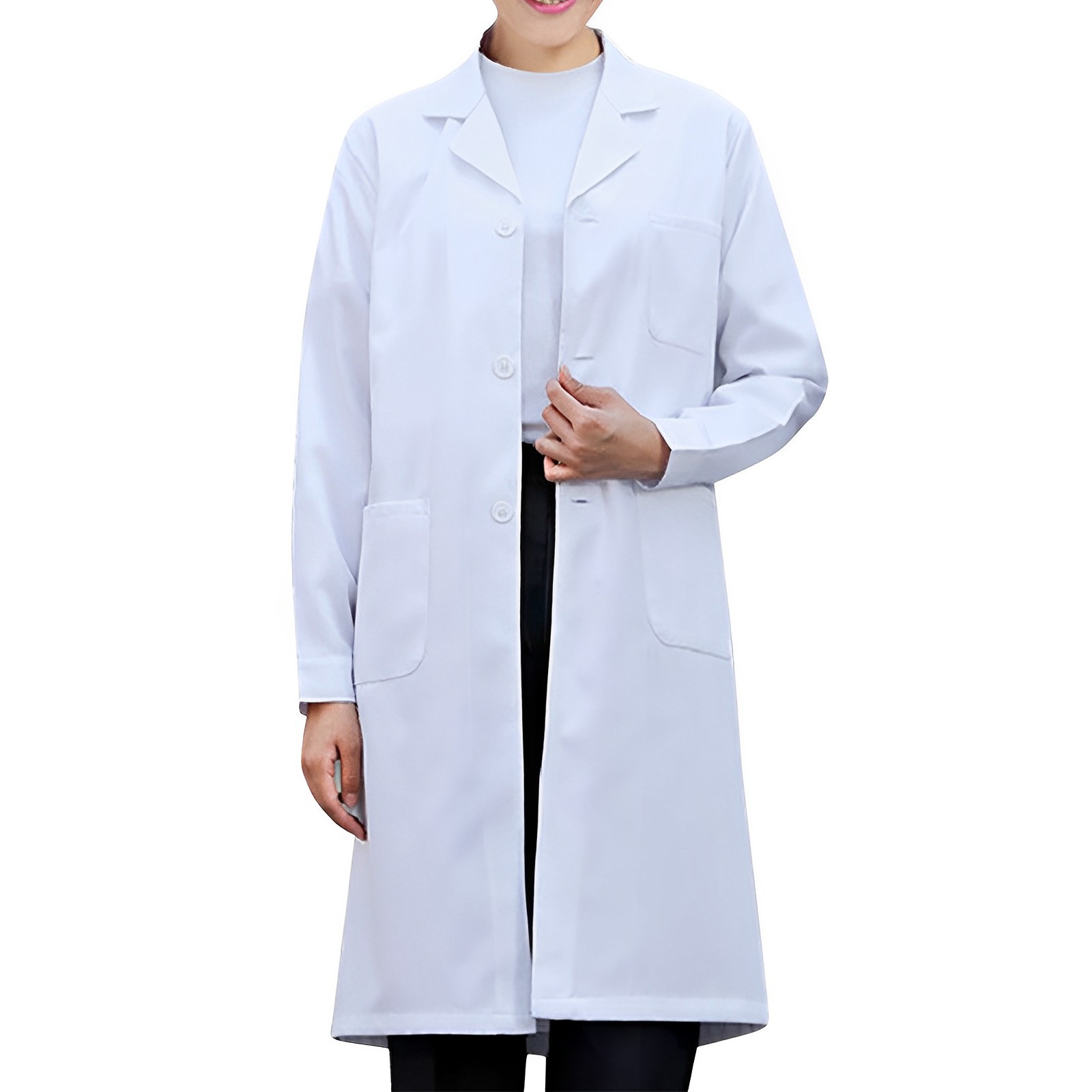 Medical Lab Coats - สีขาว Lab Coat สําหรับผู้หญิงผู้ชายนักเรียนเคมี Healthcare ผู้เชี่ยวชาญพยาบาลแขนยาว