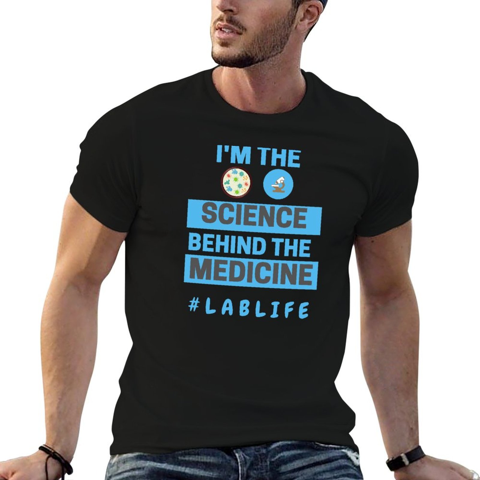 Medical Lab Scientist - ฉันคือนักวิทยาศาสตร์ที่อยู่เบื้องหลังการแพทย์ # LABLIFE เสื้อยืดวิทยากรห้องปฏิบัติการทางการแพทย์ เสื้อยืดเรียบง่ายสำหรับเทศกาล