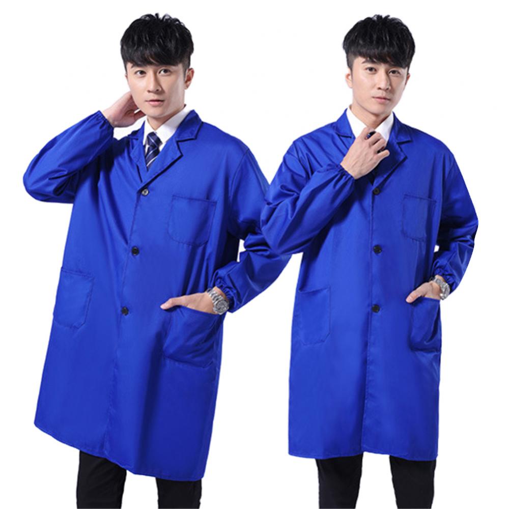 Medical Lab Coats - กันฝุ่นผู้ชายที่ทำงานเสื้อผ้าแขนสั้นยาวปุ่มกระเป๋าคลังสินค้า Lab เสื้อทำงานเสื้อผ้า