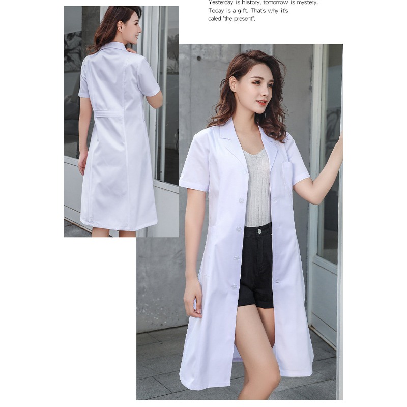 Medical Lab Coats - ชุดกาวน์สำหรับห้องปฏิบัติการ เสื้อคลุมสีขาว แขนยาว แขนสั้น ชุดยูนิฟอร์มแพทย์ พยาบาล