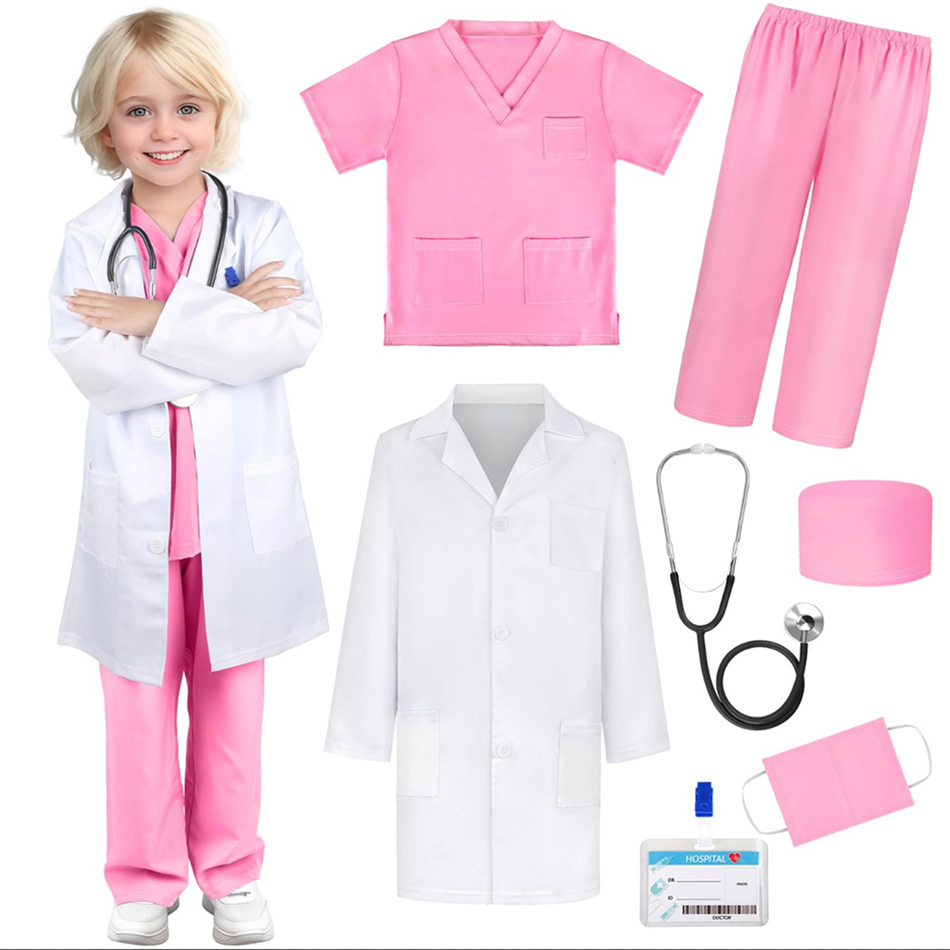 7 ชิ้น/แพ็คเด็กสีขาว Medical U - Medical Lab Coats บทวิจารณ์และราคา