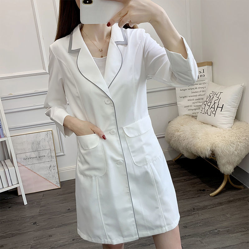 ชุดเครื่องแบบความงามสั้นสีขาวช - Medical Lab Coats บทวิจารณ์และราคา