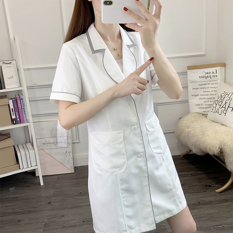 ชุดเครื่องแบบความงามสั้นสีขาวช - Medical Lab Coats บทวิจารณ์และราคา