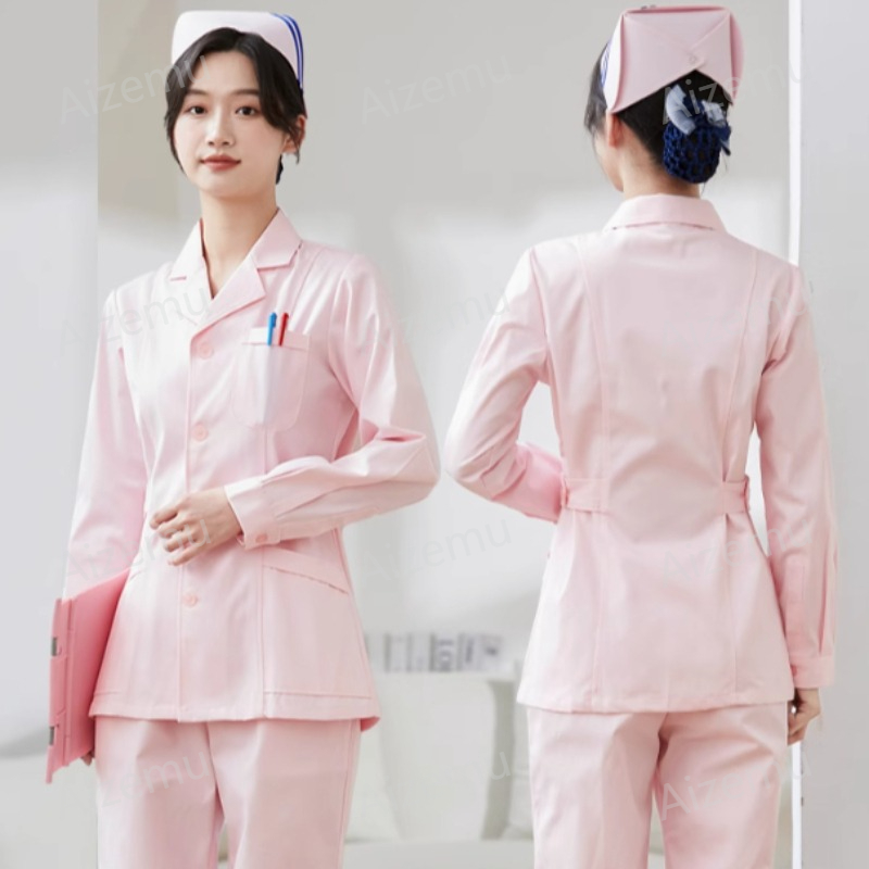 ชุดยูนิฟอร์มพยาบาลแขนยาวสีขาวใ - Medical Lab Coats บทวิจารณ์และราคา