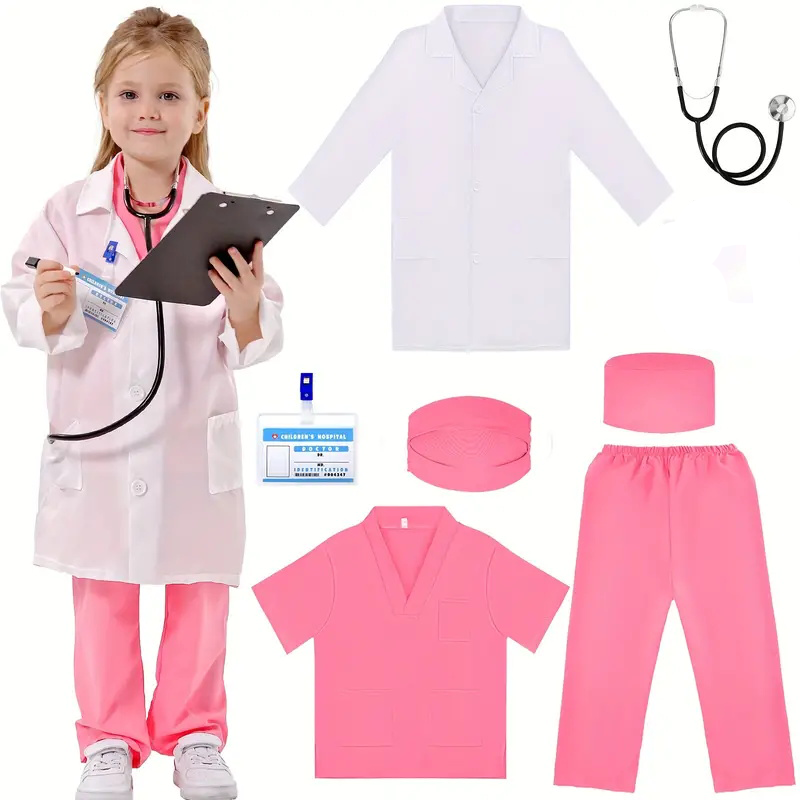 7PCS เด็กหมอพยาบาลคอสเพลย์ชุดเ - Medical Lab Coats บทวิจารณ์และราคา