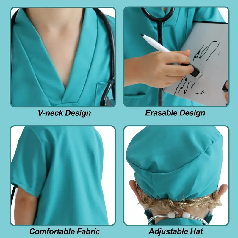 7PCS เด็กหมอพยาบาลคอสเพลย์ชุดเ - Medical Lab Coats บทวิจารณ์และราคา