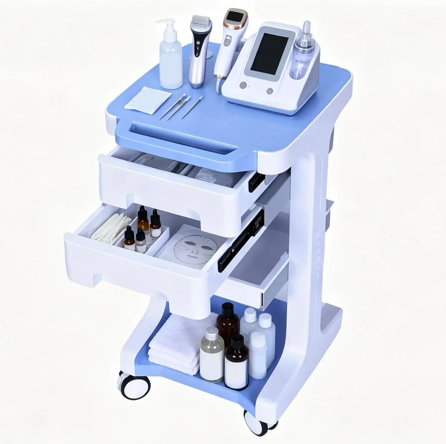 รถเข็นแพทย์ 3 ชั้น พร้อมลิ้นชั - Medical Lab Ultrasound บทวิจารณ์และราคา