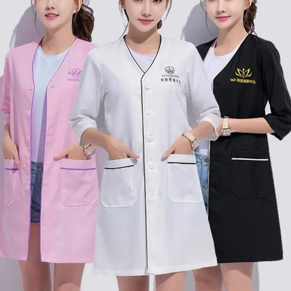 ชุดยูนิฟอร์มเสริมสวยพนักงานดูแ - Medical Lab Coats บทวิจารณ์และราคา