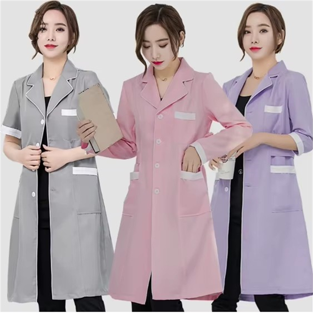 คุณภาพสูงสีเทาสีทึบบางง่ายต่อต - Medical Lab Coats บทวิจารณ์และราคา