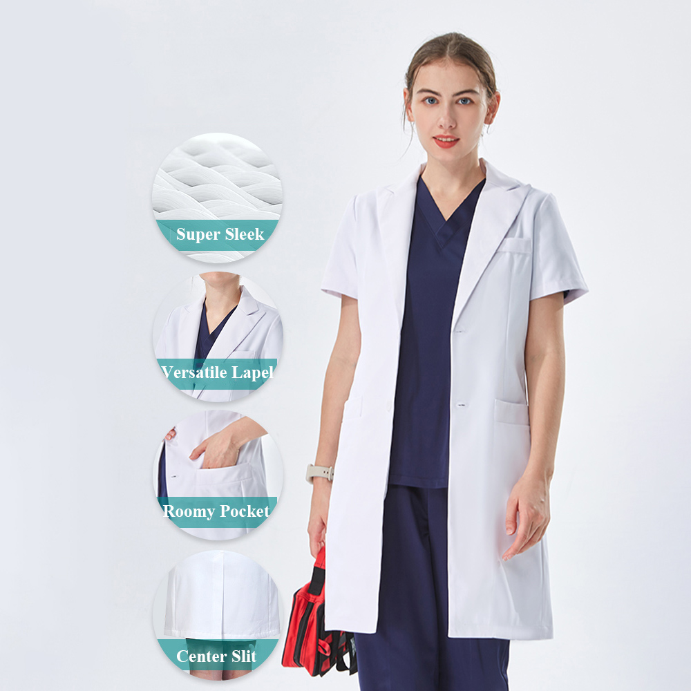 เสื้อกาวน์แพทย์สีขาว คอปก ดีไซ - Medical Lab Coats บทวิจารณ์และราคา